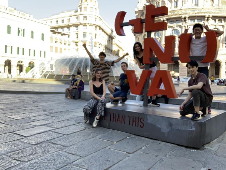 JEMARO students at Piazza de Ferrari, Genoa